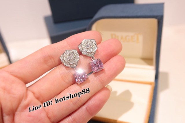 伯爵高仿鑽石耳環 PIAGET專櫃新款紅寶石系列玫瑰耳釘 zgb2930